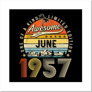 Awesome Since June 1957 Vintage 66th Birthday Posters and Art